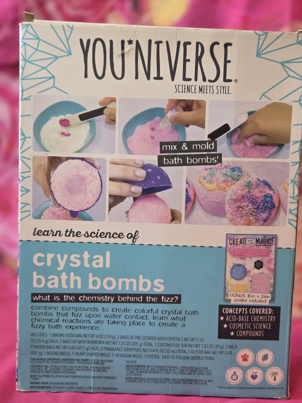 Youniverse Scented Diy Crystal Bath Bombs - Purple